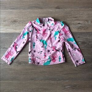 Carter’s 3T Kids Swim Rash Guard - Pink and Teal Ocean Animals Print